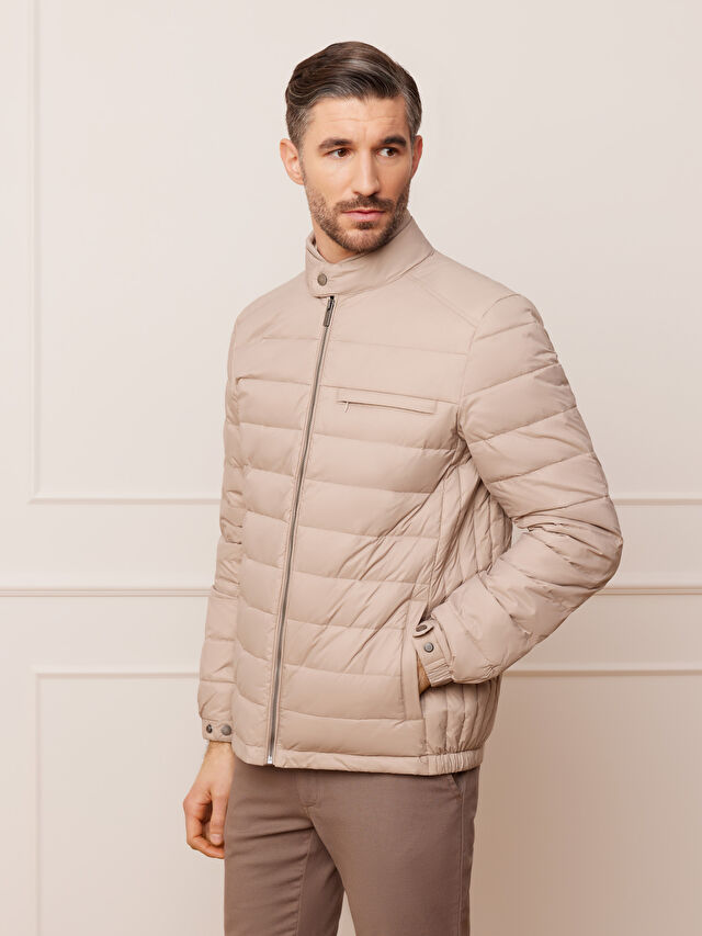 BEŻOWA PUCHOWA KURTKA ELGIN