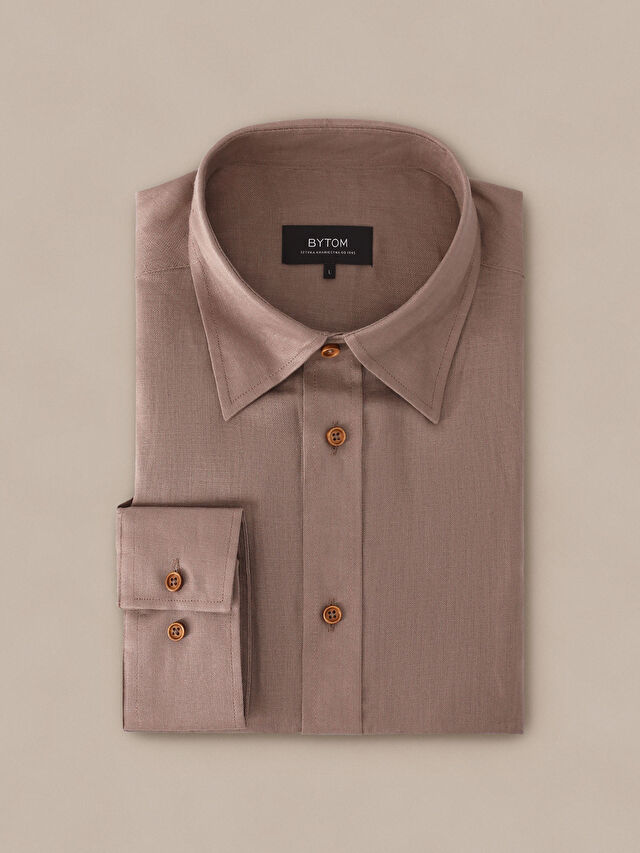 BEŻOWA KOSZULA DŁUGI RĘKAW