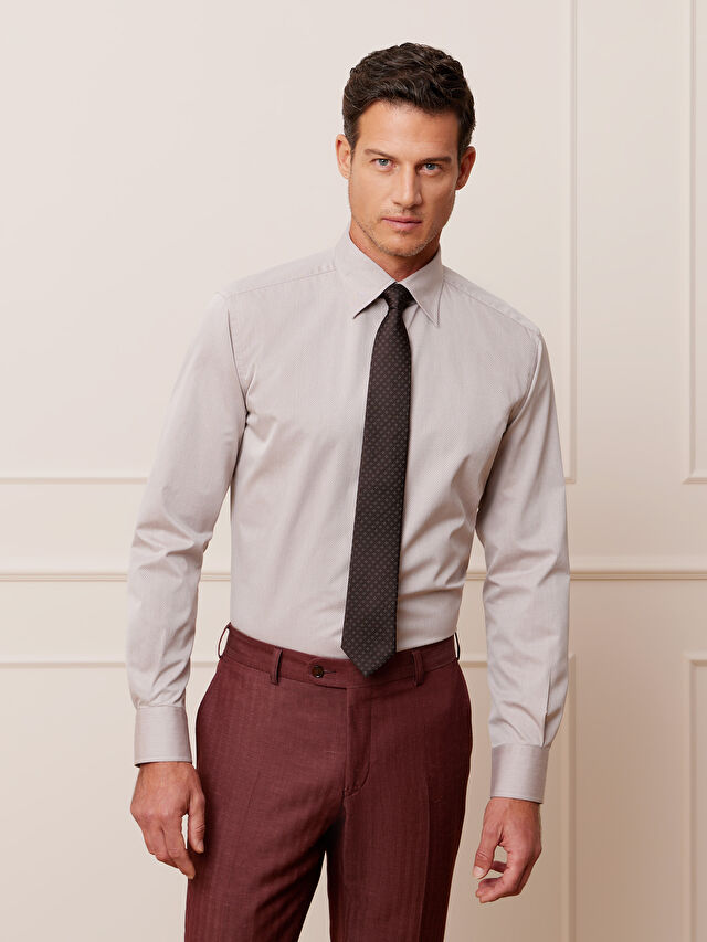 BEŻOWA KOSZULA DŁUGI RĘKAW