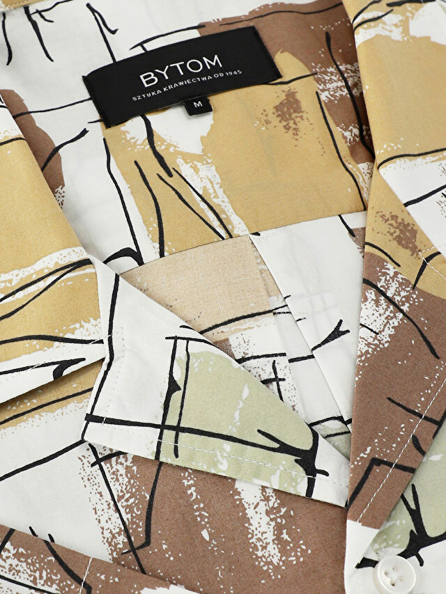 BEŻOWA KOSZULA KRÓTKI RĘKAW