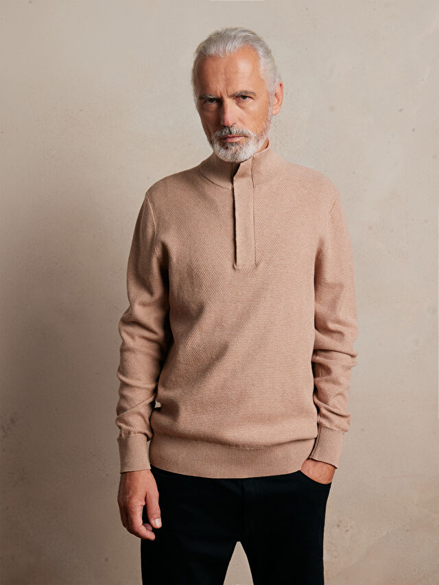 BAWEŁNIANY SWETER KELSO Z DODATKIEM KASZMIRU