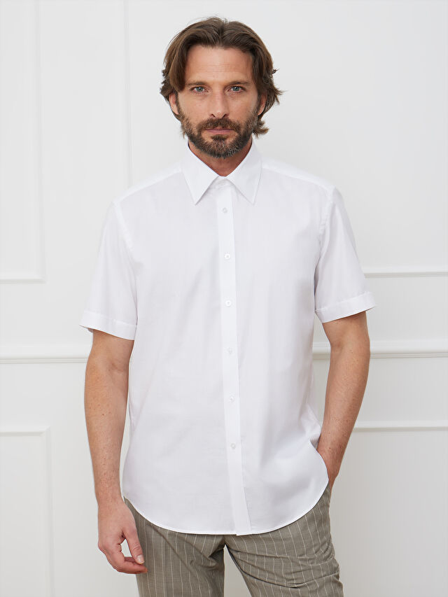 BIAŁA KOSZULA LUKKA KRÓTKI RĘKAW