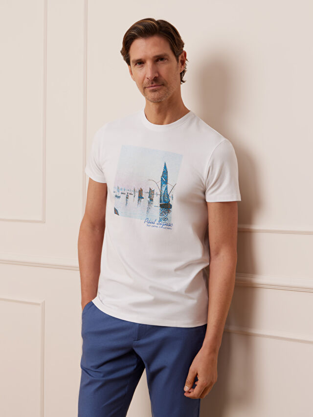 BIAŁY T-SHIRT POINTYLIZM1