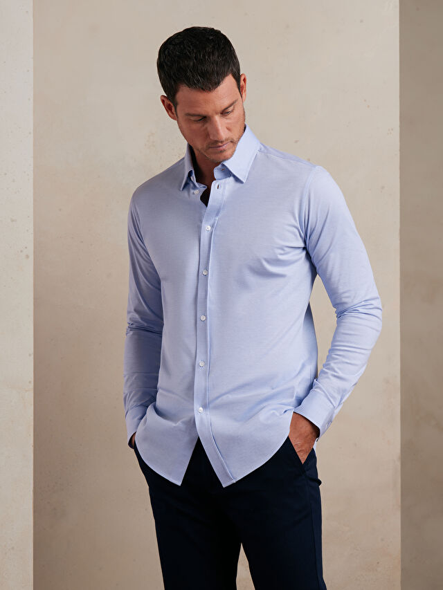 NEBIESKA KOSZULA DŁUGI RĘKAW