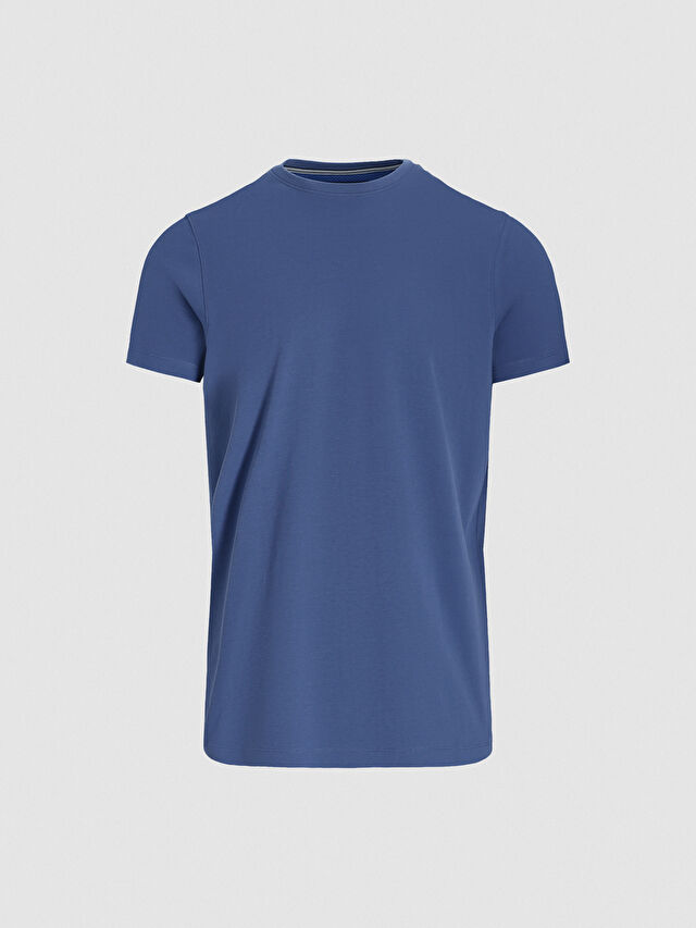 NIEBIESKI T-SHIRT BUXLEY