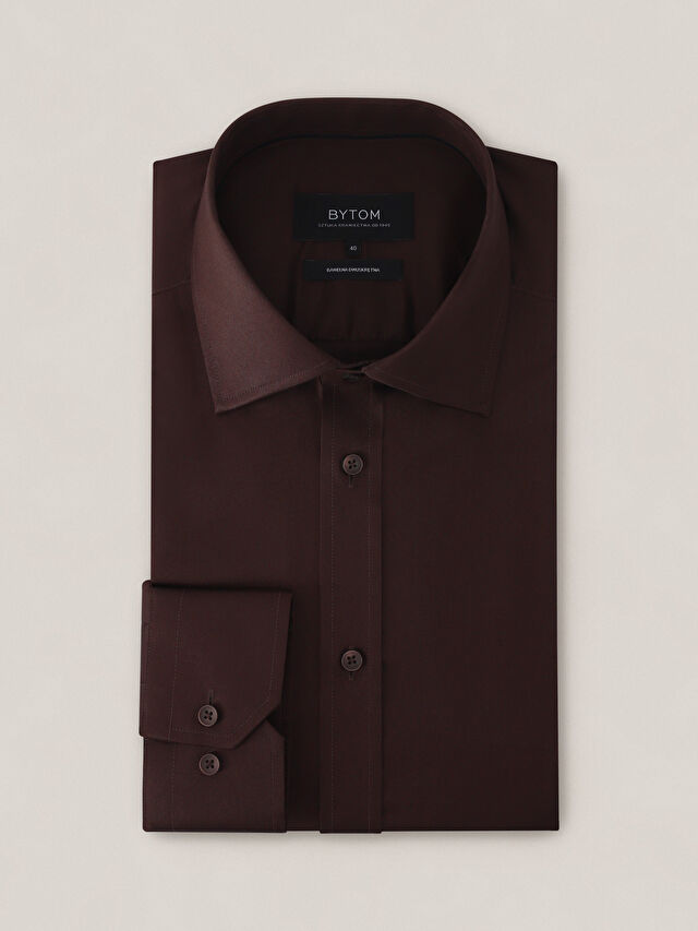 BRĄZOWA KOSZULA ROMA DŁUGI RĘKAW