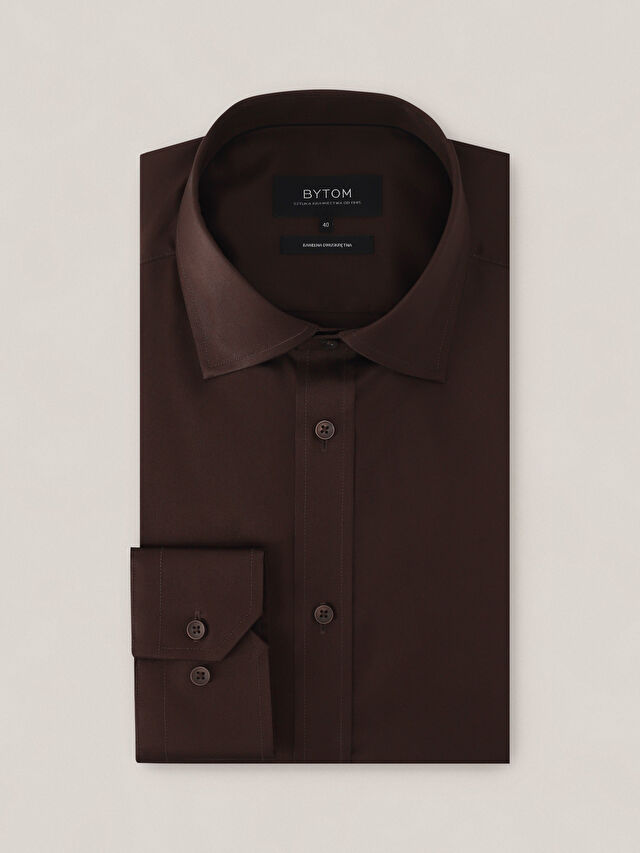 BRĄZOWA KOSZULA ROMA DŁUGI RĘKAW