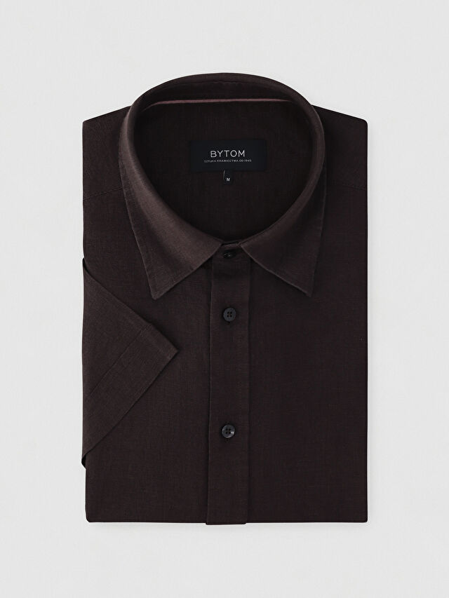 BRĄZOWA KOSZULA CAPRI KRÓTKI RĘKAW