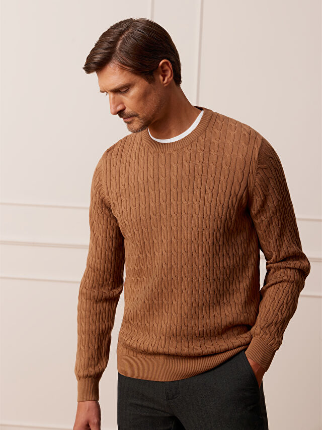 BRĄZOWY SWETER BRATOFT