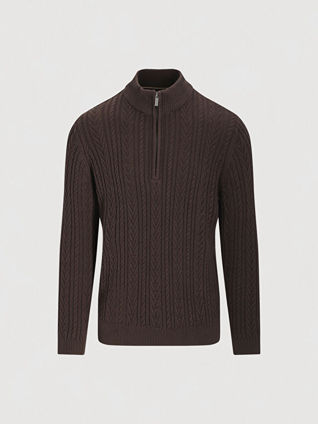 BRĄZOWY SWETER PEBBLE