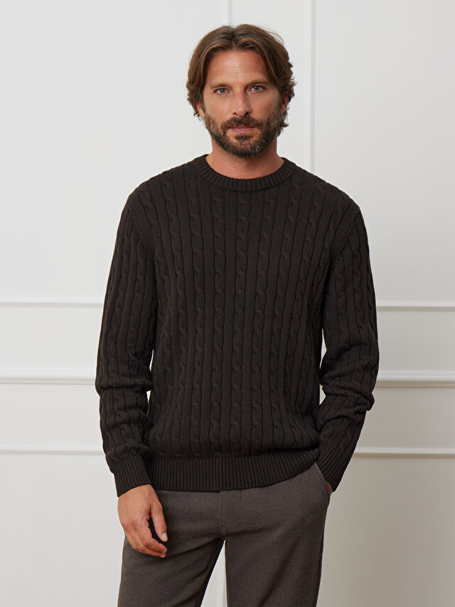 BRĄZOWY SWETER CALARO