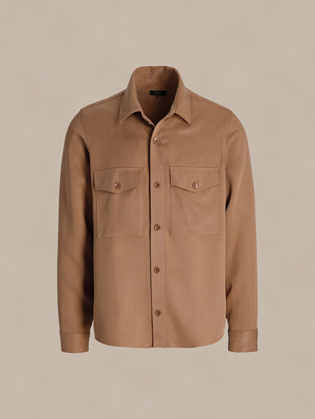 BRĄZOWA KOSZULA DŁUGI RĘKAW