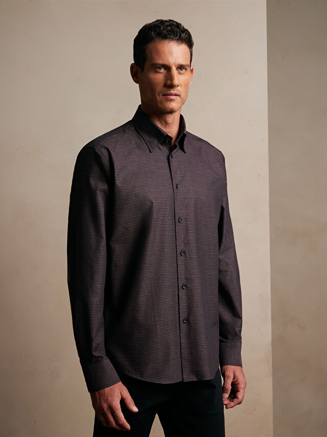 BRĄZOWA KOSZULA DŁUGI RĘKAW