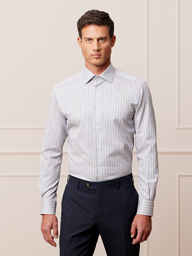 NIEBIESKA KOSZULA DŁUGI RĘKAW