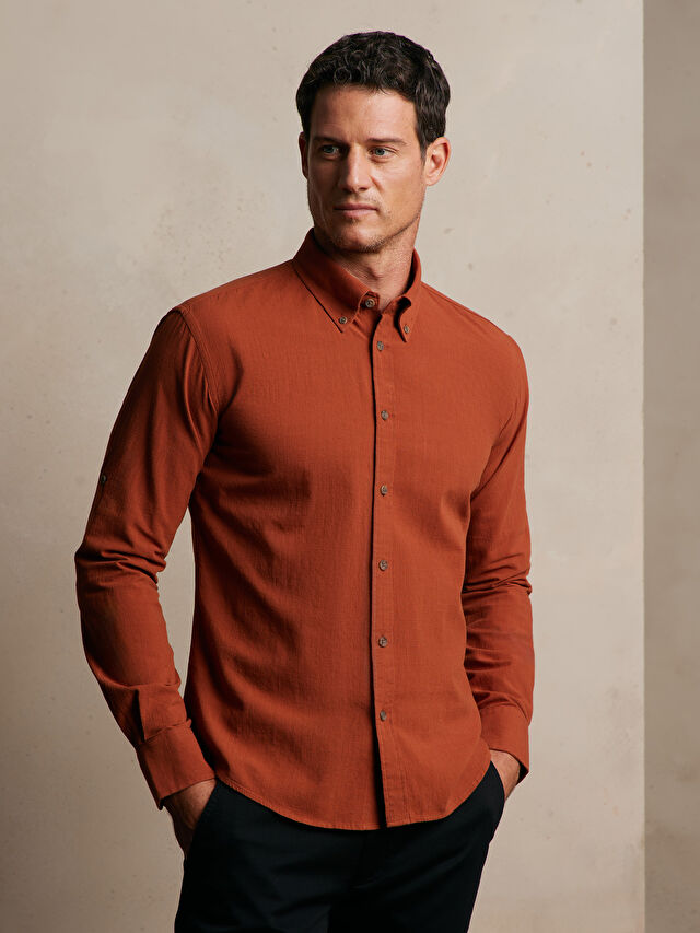 POMARAŃCZOWA KOSZULA DŁUGI RĘKAW