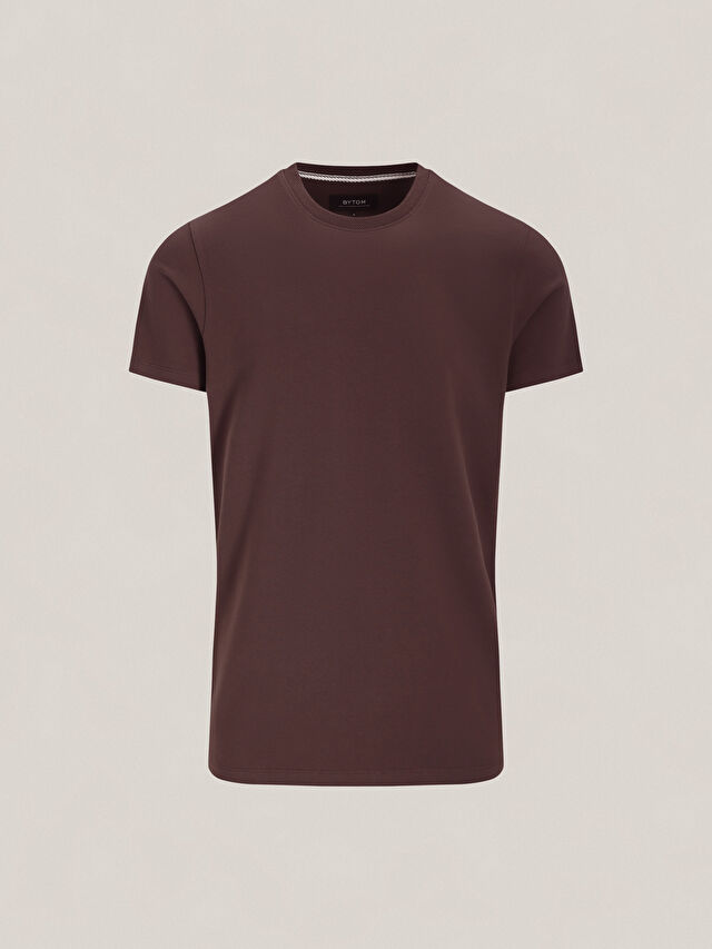 BRĄZOWY T-SHIRT DOVENBY