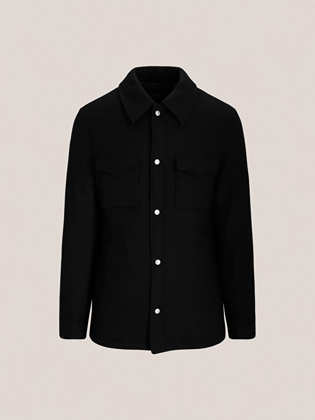 CZARNA WEŁNIANA KURTKA ADRAK