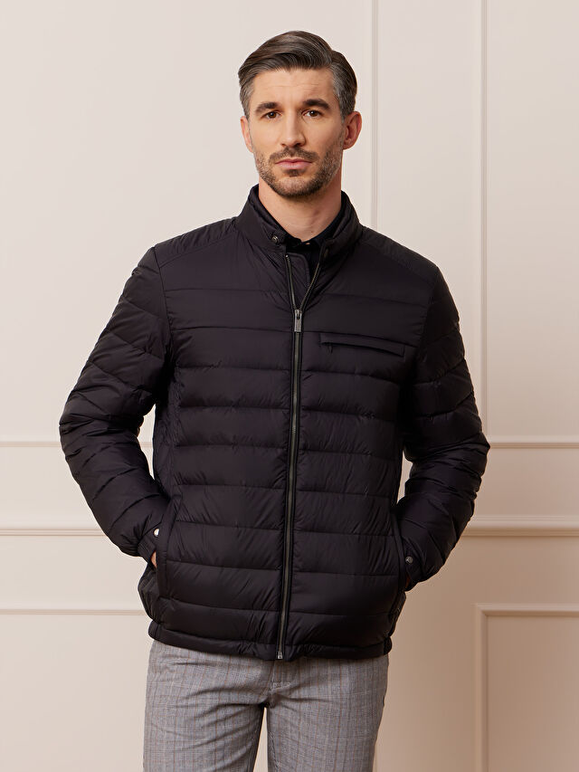 CZARNA PUCHOWA KURTKA ELGIN