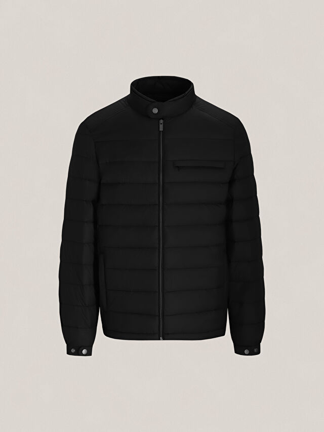 CZARNA PUCHOWA KURTKA ELGIN