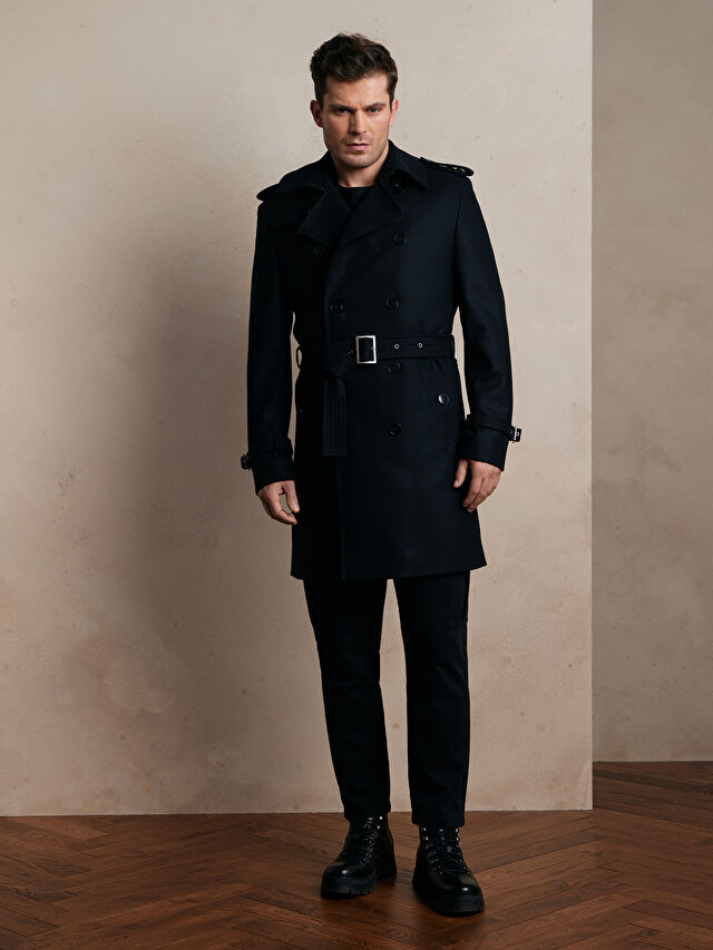 PŁASZCZ Z WŁOSKIEJ WEŁNY Z DODATKIEM KASZMIRU