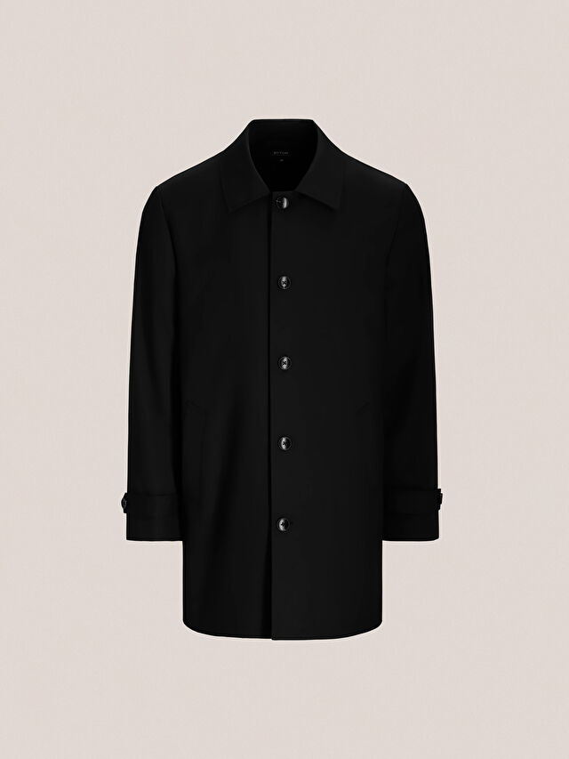 CZARNY PŁASZCZ POPLAR