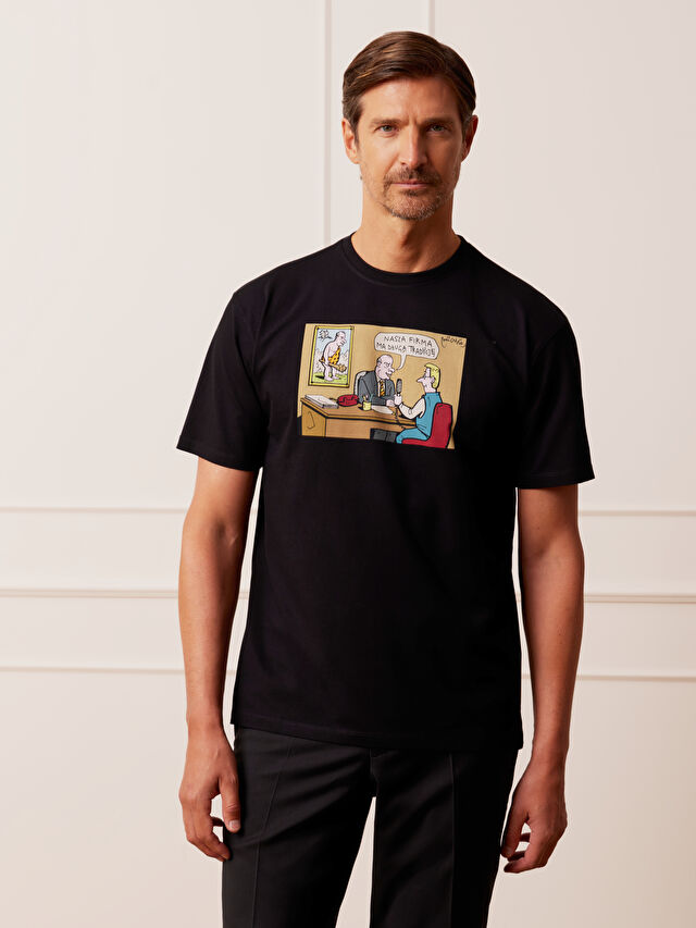 CZARNY T-SHIRT MLECZKO