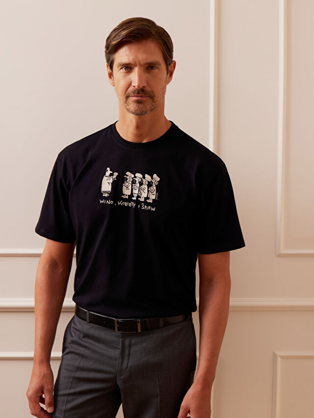 CZARNY T-SHIRT MLECZKO