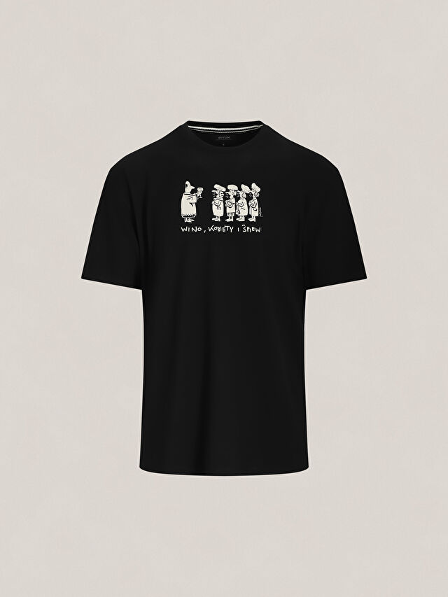 CZARNY T-SHIRT MLECZKO