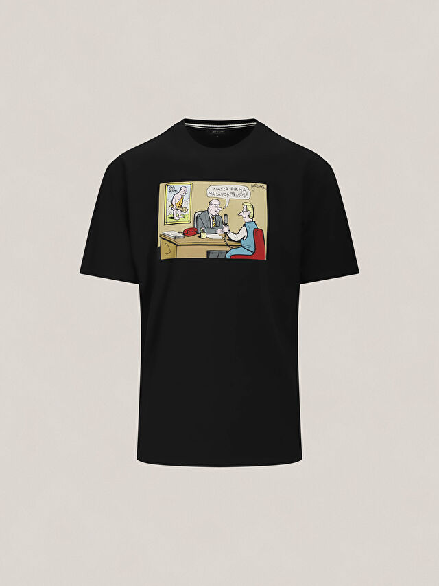 CZARNY T-SHIRT MLECZKO