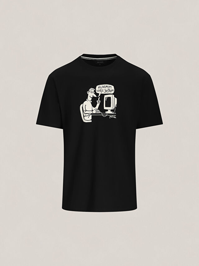 CZARNY T-SHIRT MLECZKO