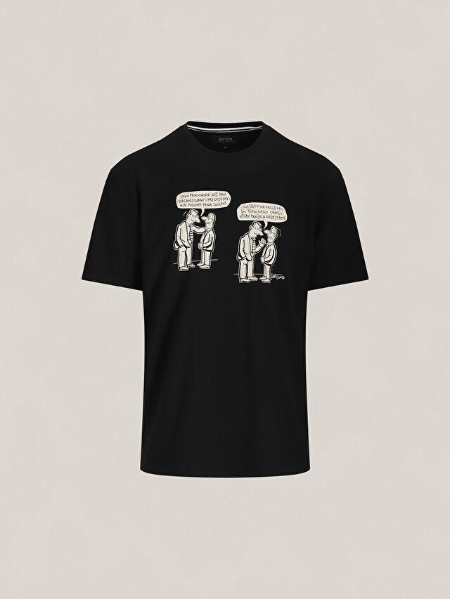 CZARNY T-SHIRT MLECZKO