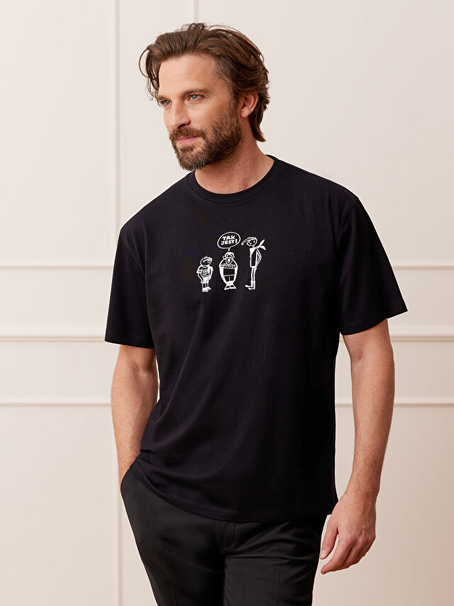 T-SHIRT CZARNY TYTUS, ROMEK I A'TOMEK