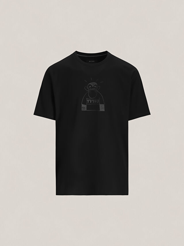 T-SHIRT CZARNY TYTUS, ROMEK I A'TOMEK