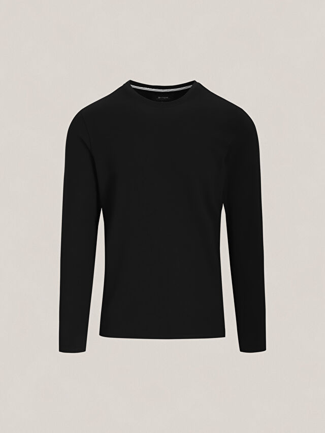 CZARNY T-SHIRT DAWLISH DŁUGI RĘKAW