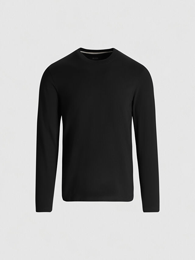 CZARNY T-SHIRT VICTORIO DŁUGI RĘKAW