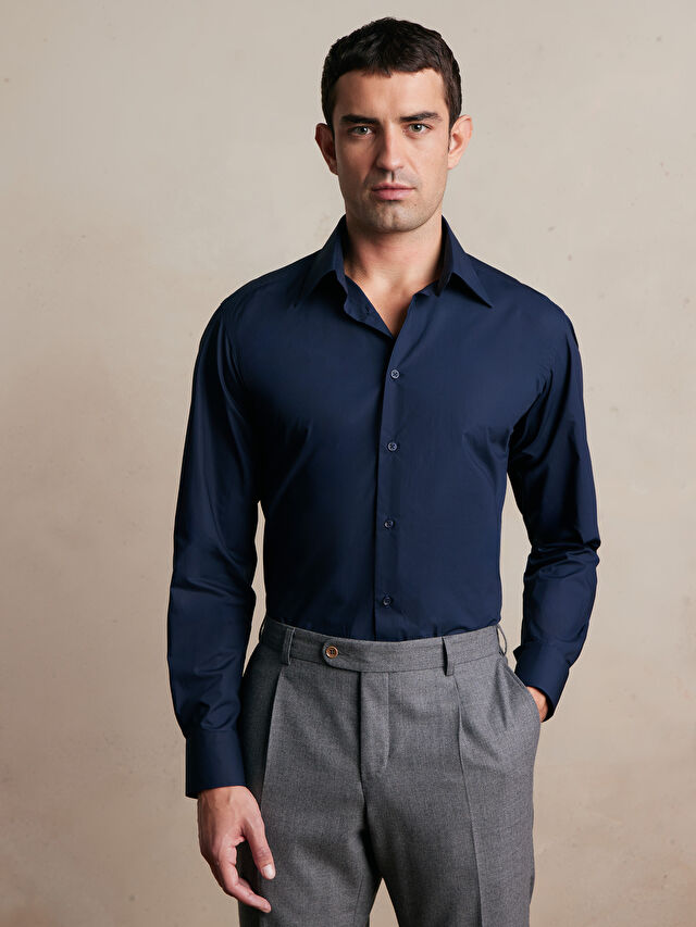 GRANATOWA KOSZULA DŁUGI RĘKAW