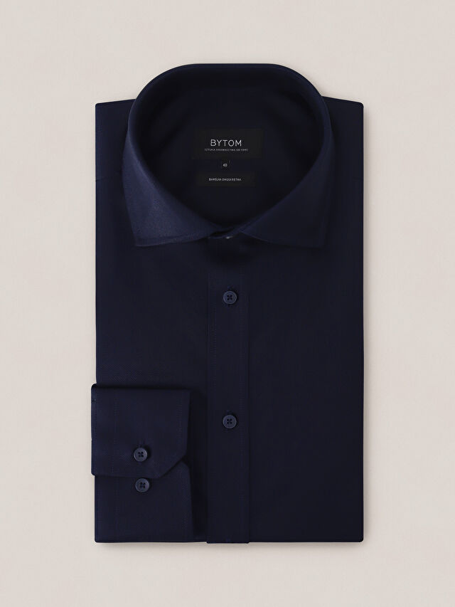 GRANATOWA KOSZULA MONACO DŁUGI RĘKAW