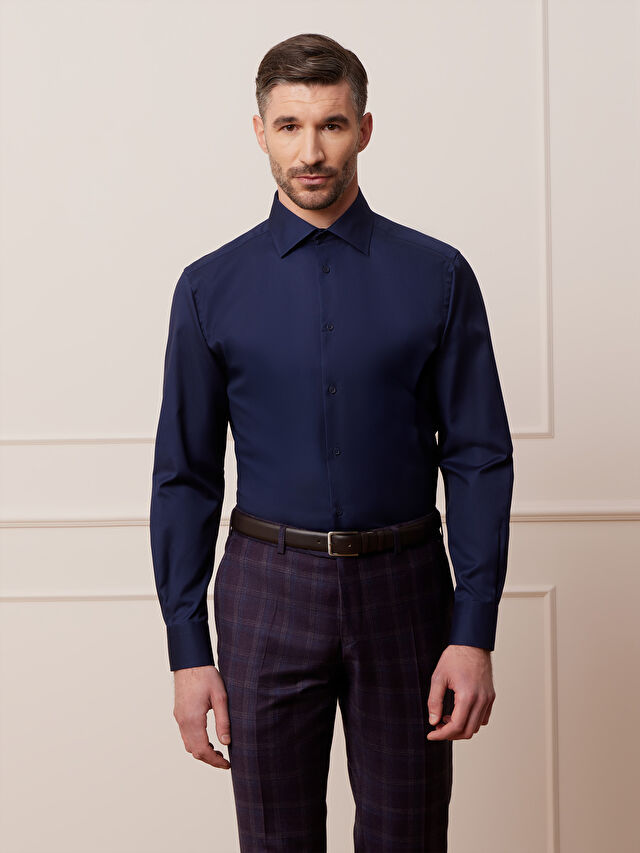 GRANATOWA KOSZULA ROMA DŁUGI RĘKAW