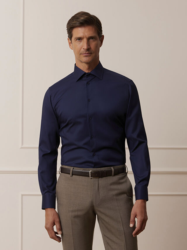 GRANATOWA KOSZULA ROMA DŁUGI RĘKAW