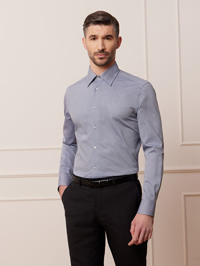 NIEBIESKA KOSZULA ROMA DŁUGI RĘKAW