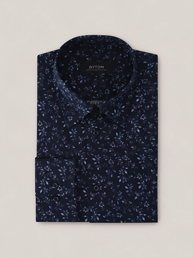 GRANATOWA KOSZULA CAPRI DŁUGI RĘKAW