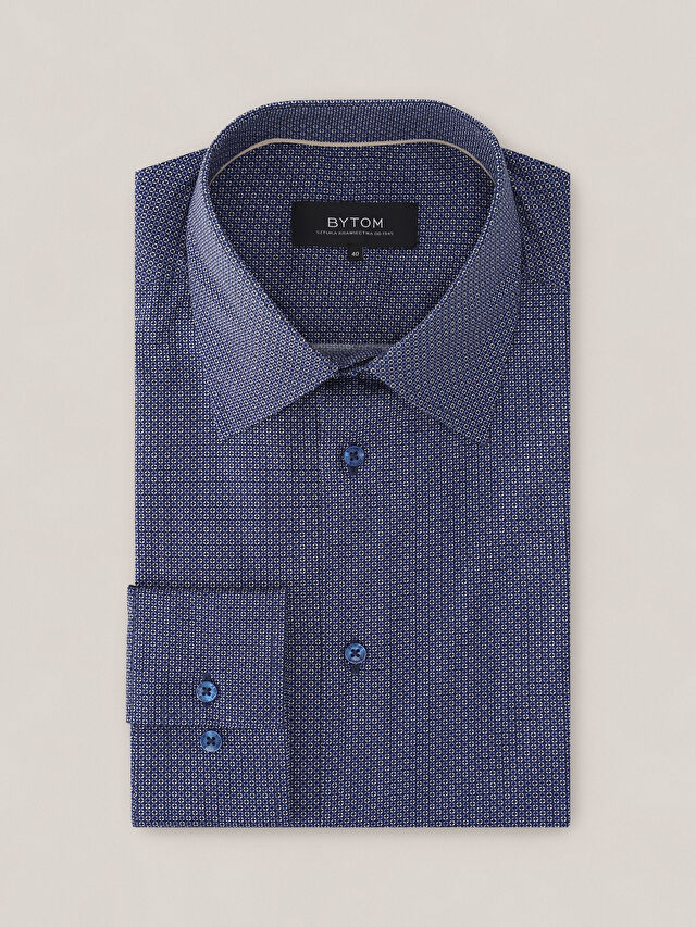 GRANATOWA KOSZULA HAGA DŁUGI RĘKAW