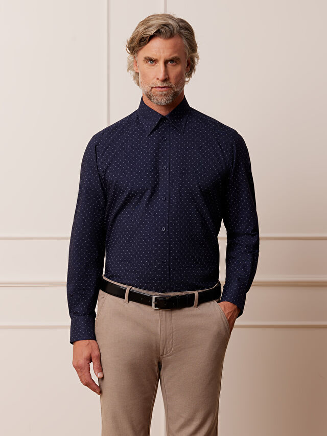 GRANATOWA KOSZULA CAPRI DŁUGI RĘKAW