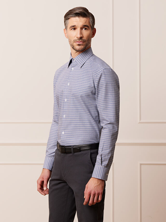 GRANATOWA KOSZULA HAGA DŁUGI RĘKAW