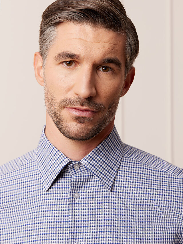 GRANATOWA KOSZULA HAGA DŁUGI RĘKAW