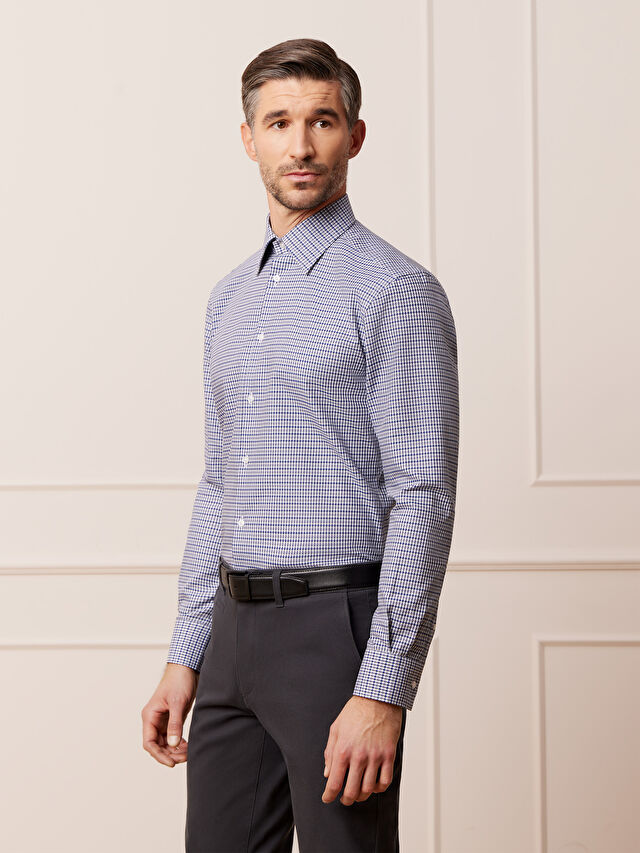 GRANATOWA KOSZULA HAGA DŁUGI RĘKAW