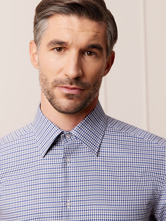 GRANATOWA KOSZULA HAGA DŁUGI RĘKAW