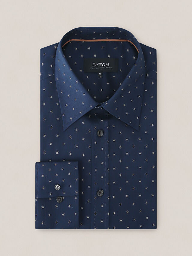 GRANATOWA KOSZULA HAGA DŁUGI RĘKAW