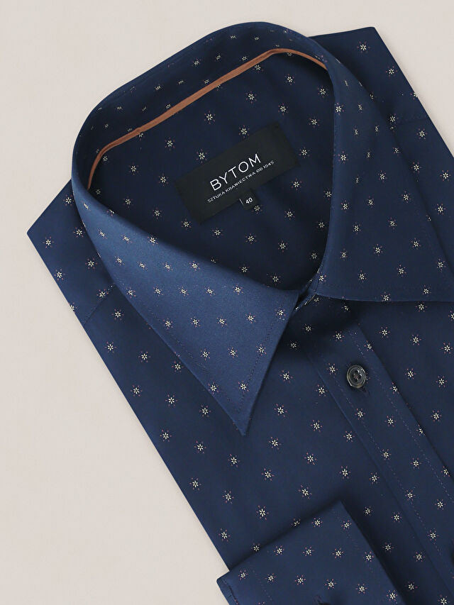 GRANATOWA KOSZULA HAGA DŁUGI RĘKAW