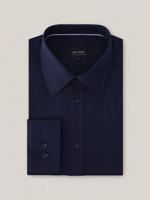 GRANATOWA KOSZULA HAGA DŁUGI RĘKAW